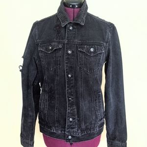 2 for $20 sale🎉Size S Men's Xxx Rude Black Denim Distressed Jacket